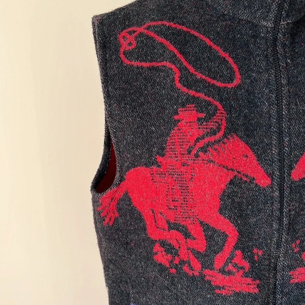 Vintage Cowboy Cowgirl Western Horse Rodeo Vest